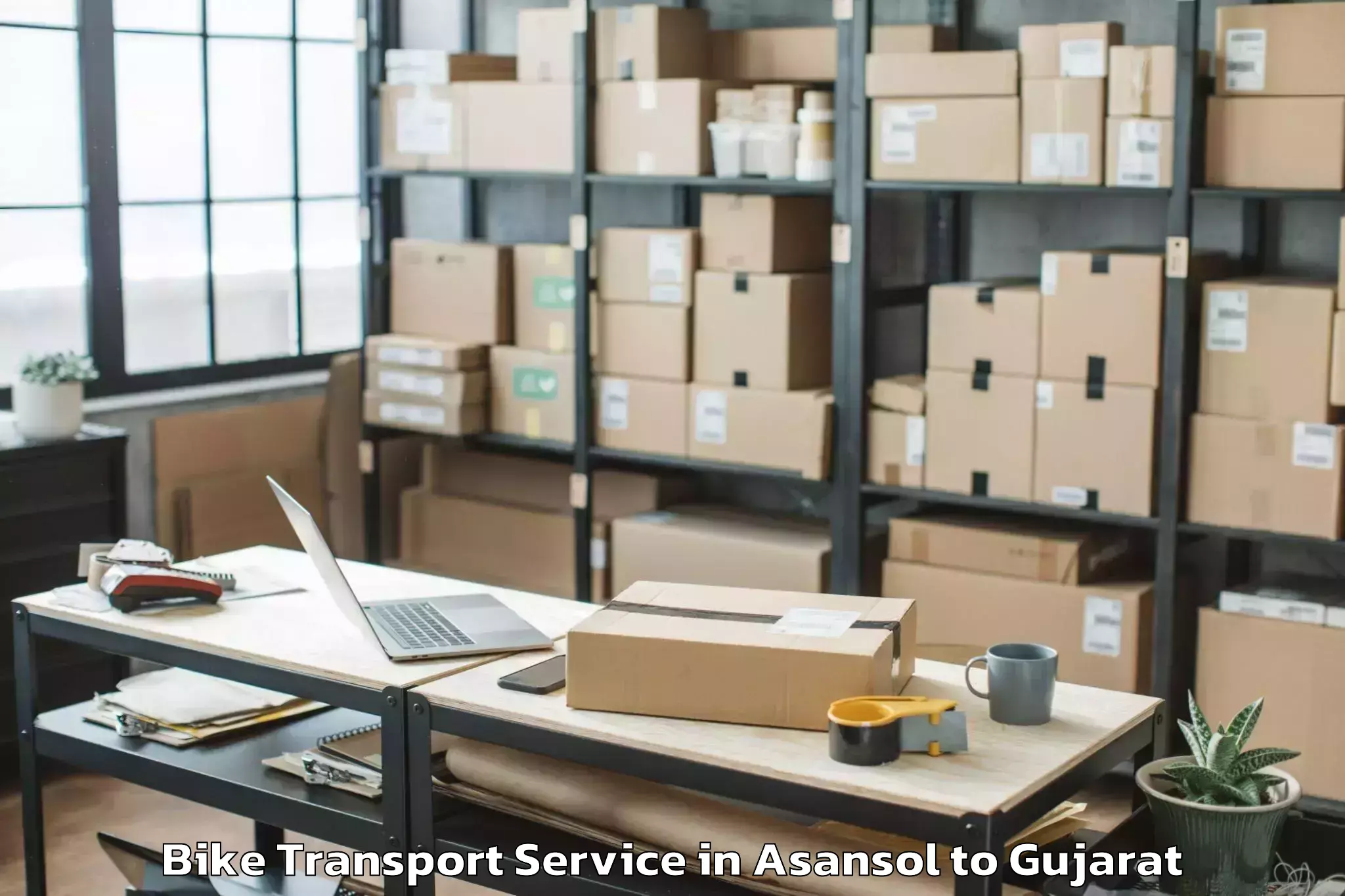 Book Your Asansol to Valsad Bike Transport Today